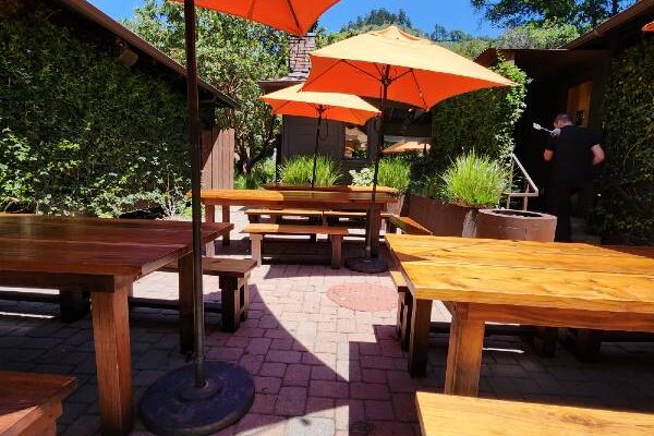 Outdoor patio of Big Sur Roadhouse Restaurant